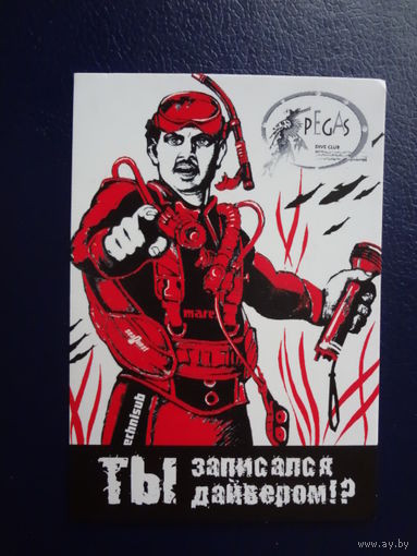 Календарик 2004 г.  Pegas.  Ты записался дайвером!?