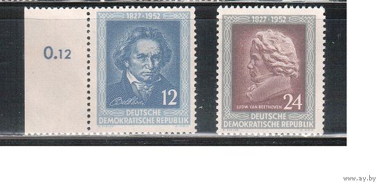 ГДР-1952,(Мих.300-301)   **    , Бетховен (полная серия)