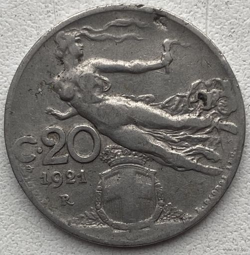 Италия 20 чентезимо 1921 г.