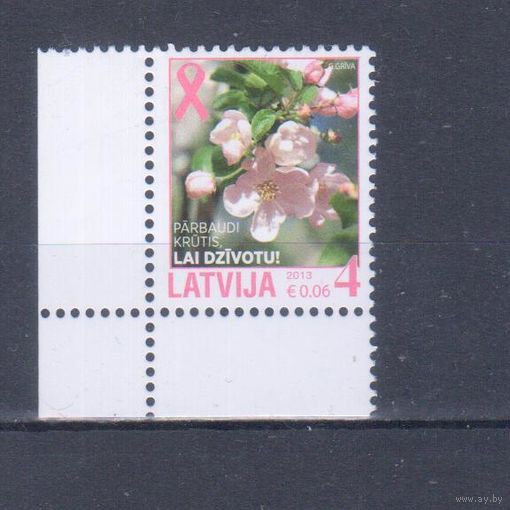 [1734] Латвия 2013. Флора.Цветы.Яблоня.  Одиночный выпуск. MNH