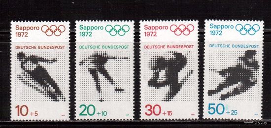 Германия(ФРГ)-1971,(Мих.680-683), *(след от накл.) , Спорт, Зимняя ОИ-1972