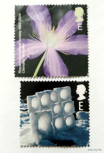Великобритания \527с\ 2003 с Рождеством . 2004 флора, цветы Е