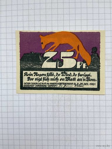 Нотгельд 25 пфеннигов Германия Даргун-0501