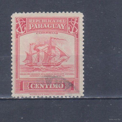 [1656] Парагвай 1946. Корабль.Парусник. Гашеная марка.