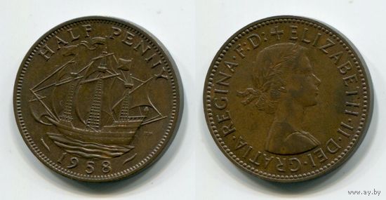 Великобритания. 1/2 пенни (1958)