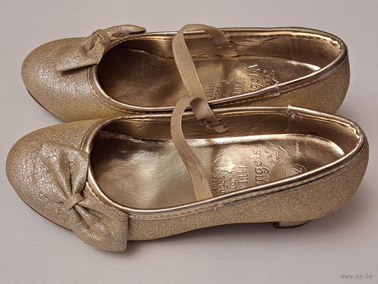 Туфли золотые в блестках Ангел, на р.30 (стелька 20см), б.у в идеальном состоянии