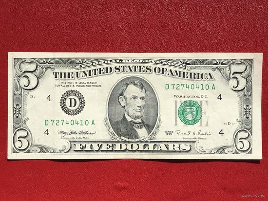 5 долларов США 1995, (D) Cleveland, FW