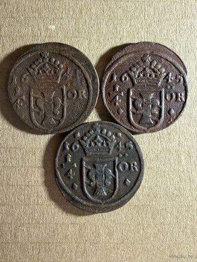 Лот хороших 1/4 эре. Старинная Швеция
