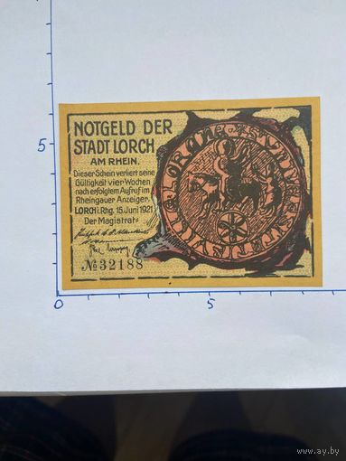 Нодгельд 25 пфеннигов Лорх. Веймарская республика - 0202