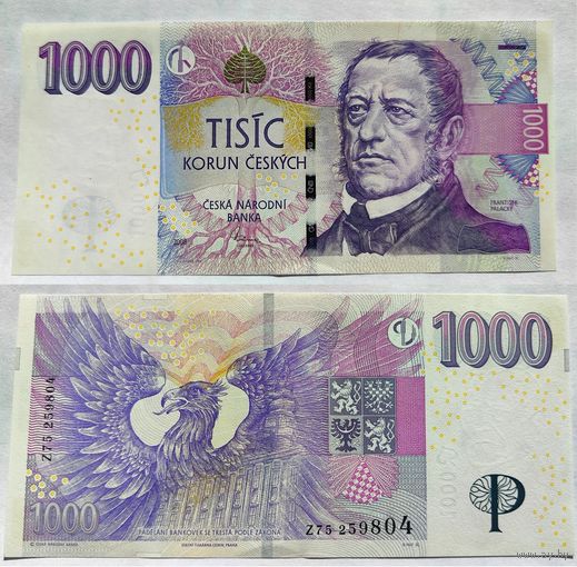 Чехия, 1000 крон 2008 г, P-25c (Z, историк Франтишек Палацкий, орел), UNC