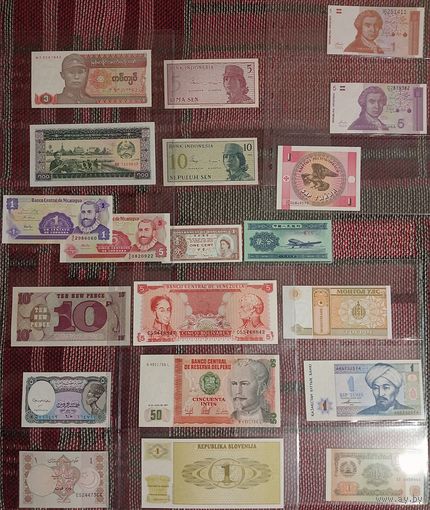 Мини коллекция бон (UNC) с листами для хранения