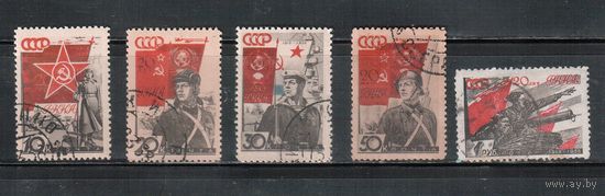 СССР-1938, (Заг.490-496) гаш.   , 20-год. Красной Армии, 5 марок