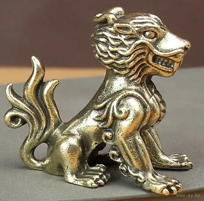 Статуэтка миниатюра Дракон-Лев Бронза