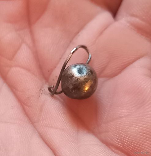 Серьга старинная серебро клейма