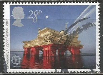 Британия. Судно аварийной поддержки нефтедобычи. "Европа". 1983г. Mi#955.