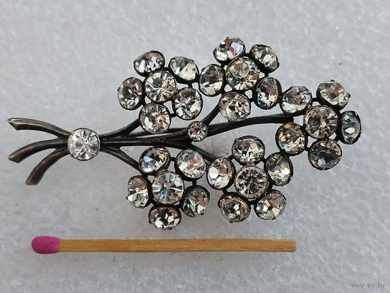 Брошь винтажная советская. Букет. Харьковский ювелирный завод. серебро, 875