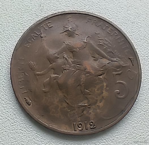 Франция 5 сантимов, 1912 1-3-21