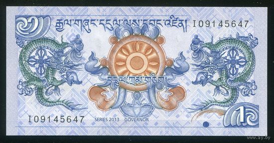 Бутан 1 нгултрум 2013 г. P27b. Серия I. UNC