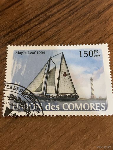 Коморы 2008. Парусники. Maple Leaf 1904. Марка из серии
