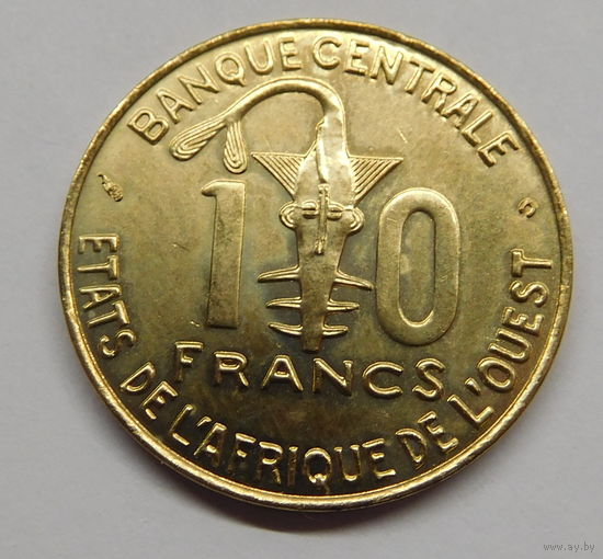 Западная Африка 10 франков 2002 г (1)