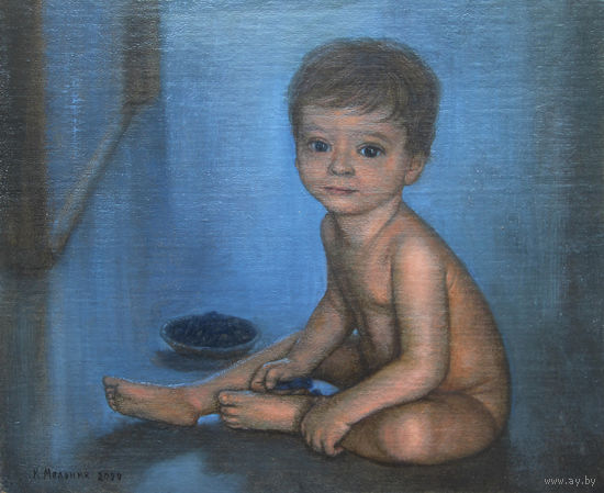 Картина "Младенец с виноградом". -Мельник К. В.