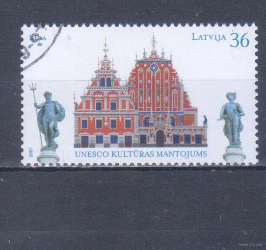 [225] Латвия 2007. Культура.Архитектура. Гашеная марка.