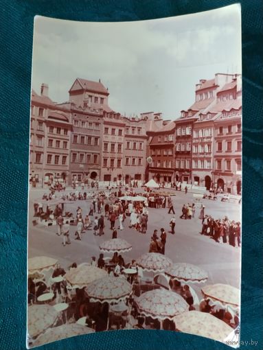 Открытка (почтовая карточка, цветное фото) "Warszawa. Rynek Starego Miasta", 1986 г, Польша, Polska