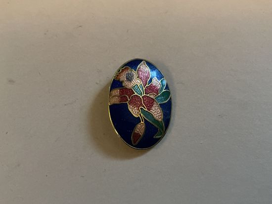 Брошь Лилия Клуазоне эмаль Fish Англия 60-е