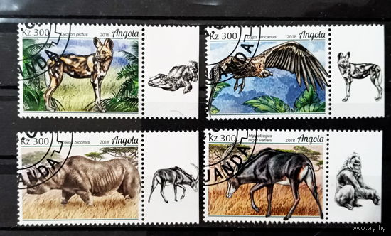 АНГОЛА 2018 ФАУНА ЖИВОТНЫЕ СЕРИЯ СТО