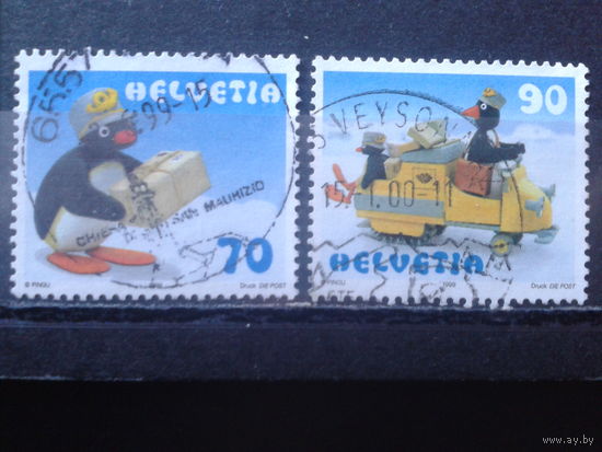 Швейцария 1999 Персонажи мультфильма Полная серия Михель-2,2 евро гаш