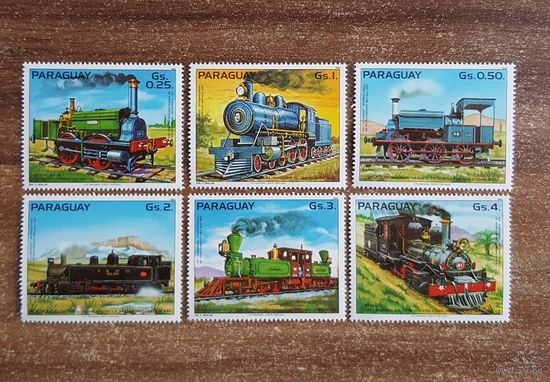 Парагвай. 1982. Транспорт. Железная дорога. Поезда