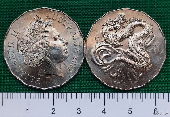 Австралия 50 центов 2012 г. Год Дракона. РАСПРОДАЖА!