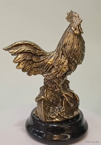 Статуэтка Петух Бронза/Змеевик