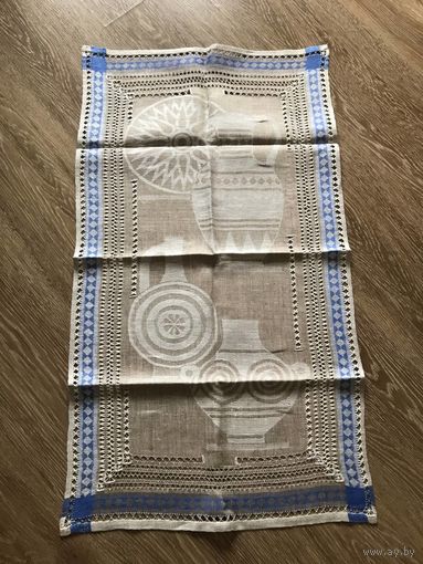 Салфетка Скатерть ручной работы лен винтаж новая