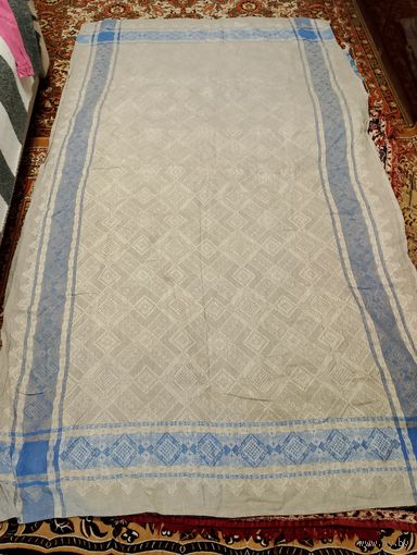 Скатерть СССР, большая скатерть СССР, лен, льняная скатерть на большой стол