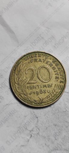 Франция 20 сентим 1963