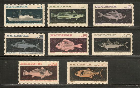 Болгария-1969(Мих.1947-1954) , **    , Морская фауна,Рыбы, Флот (полная серия)
