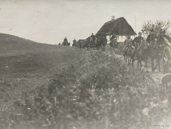 Фото ПМВ . Артиллерийские обозы..Оригинал!