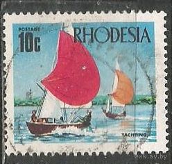 Родезия. Озеро. Яхта. 1970г. Mi#94.