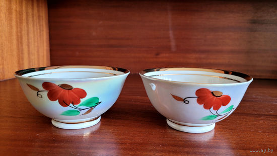 Узбекские пиалы, ручная роспись, Ташкентский ФЗ, винтаж, 2 шт. одним лотом