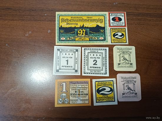 Подборка нотгельдов 7 штук