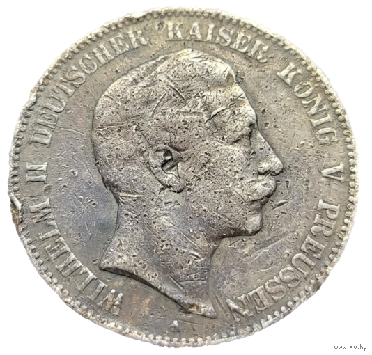 5 марок 1907 Пруссия Германская империя! Серебро 27,07 грамм 900 пробы! ВОЗМОЖЕН ОБМЕН!