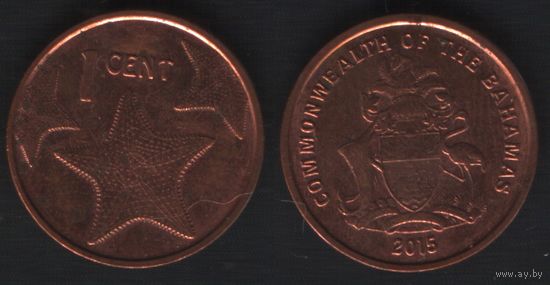 Багамы km218.2 1 цент 2015 год (разн-2) магнит (nf02