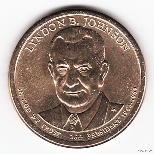 1 доллар США 2015 год 36-й Президент Линдон Джонс двор P _состояние UNC