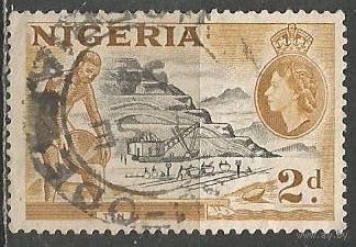 Нигерия. Королева Елизавета II. Добыча олова. 1953г. Mi#74.