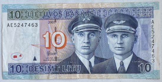 Литва 10 лит 2007 г.
