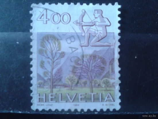Швейцария 1984 Стандарт, знак Зодиака Стрелец Михель-1,8 евро гаш
