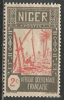 Французский Нигер. Водозабор в пустыне. 1926г. Mi#30.