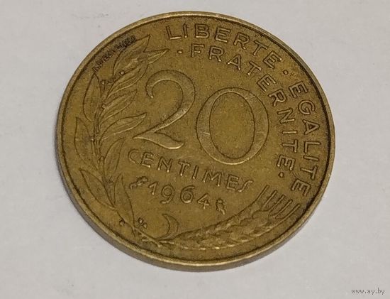 Франция 20 сантим 1964
