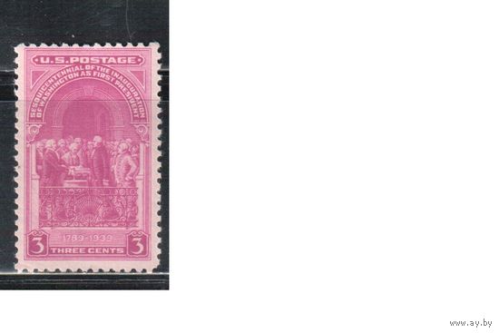 США-1939, (Скотт.854), *  , Инаугурация Вашингтона(одиночка)